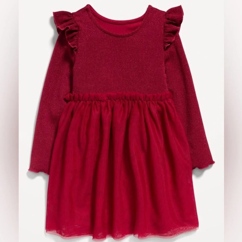 Old Navy Vibrant Red Ruffle Kids Dress